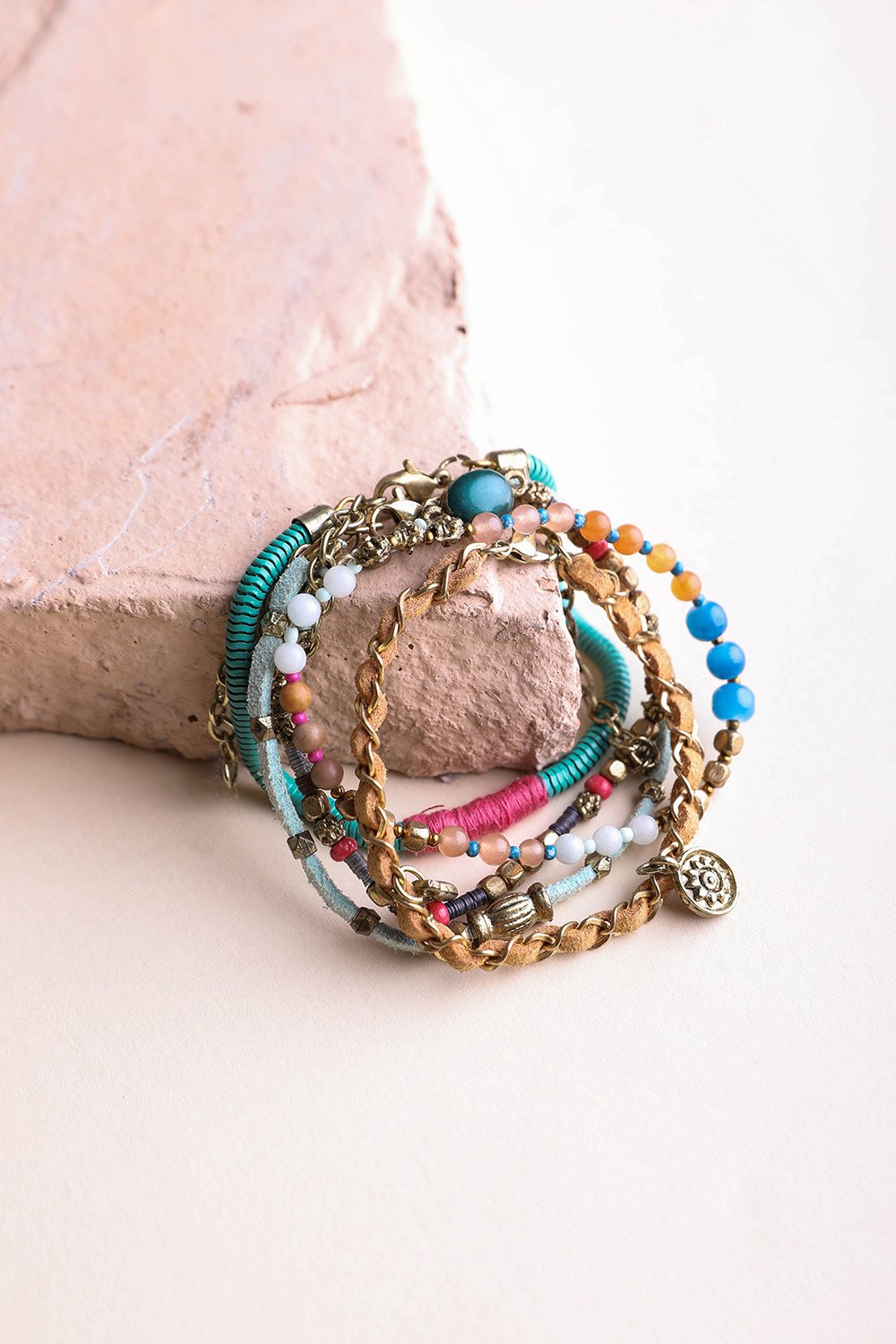 Beaded Gold Stacked Bracelet - NeoKira Unlimited