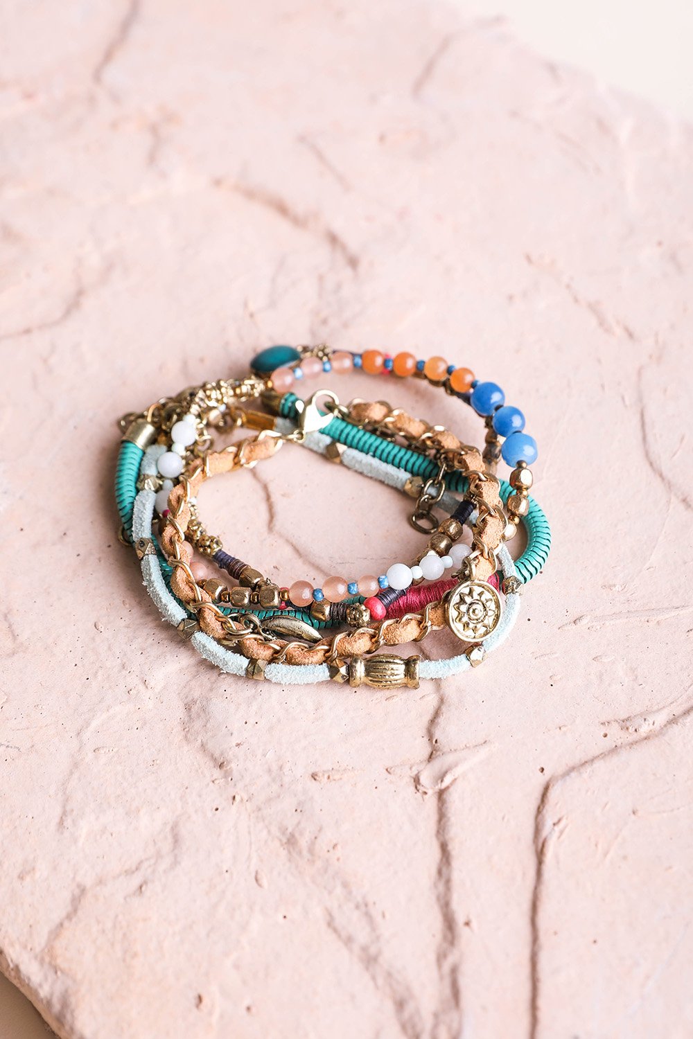 Beaded Gold Stacked Bracelet - NeoKira Unlimited