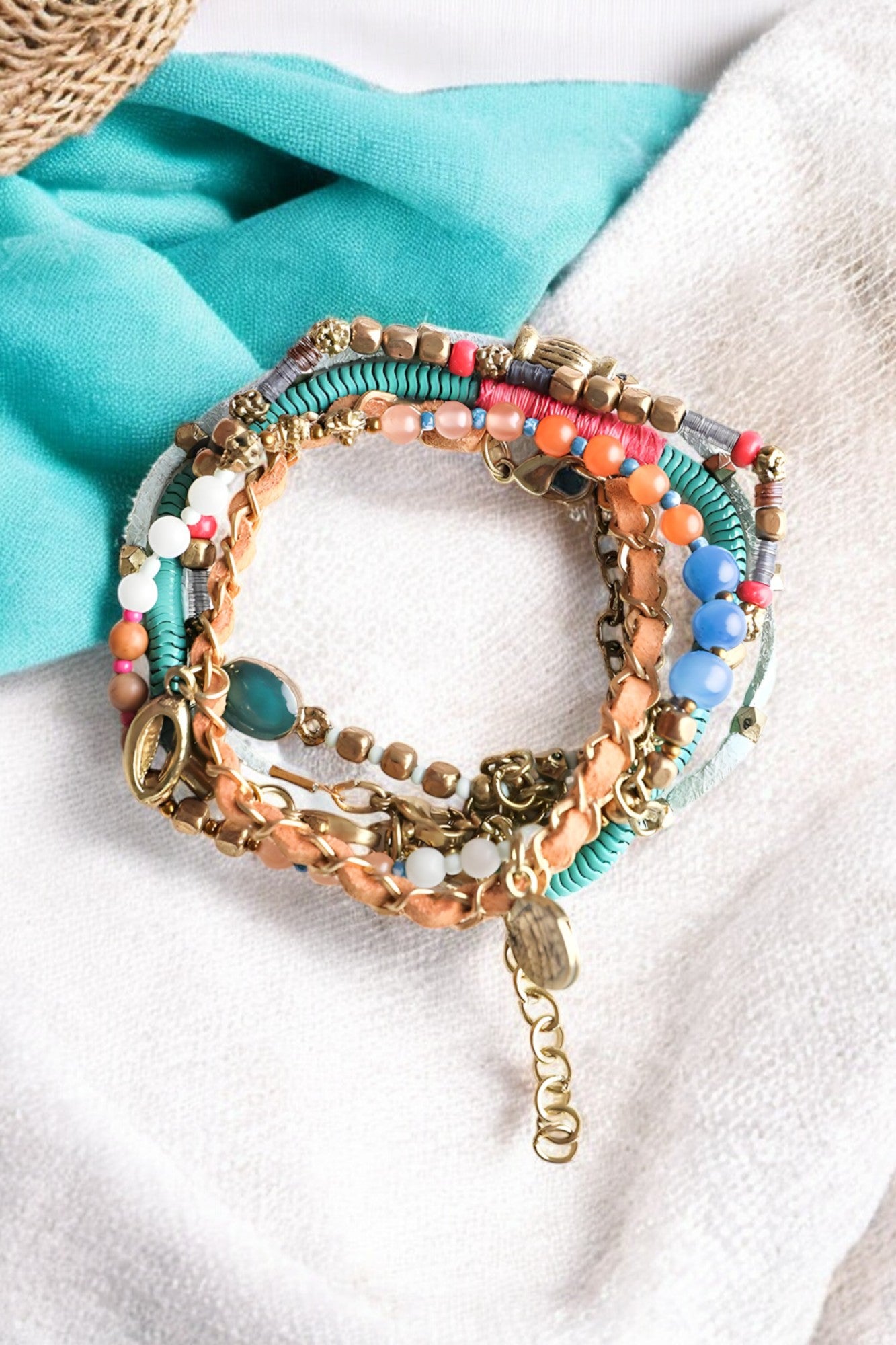 Beaded Gold Stacked Bracelet - NeoKira Unlimited