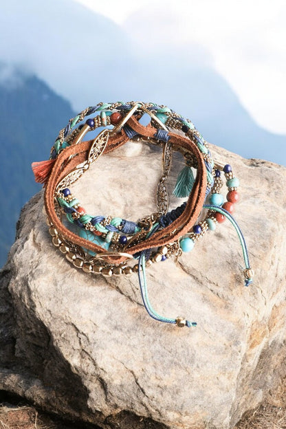 Beaded Suede Bracelet Bracelets Leto Collection   