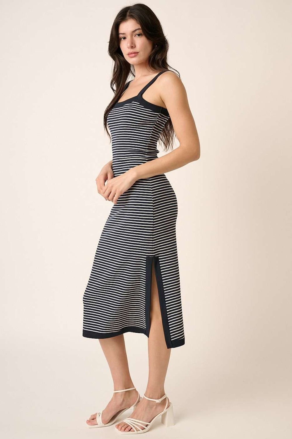 Mittoshop Contrast Striped Midi Cami Dress Midi Dress Trendsi   