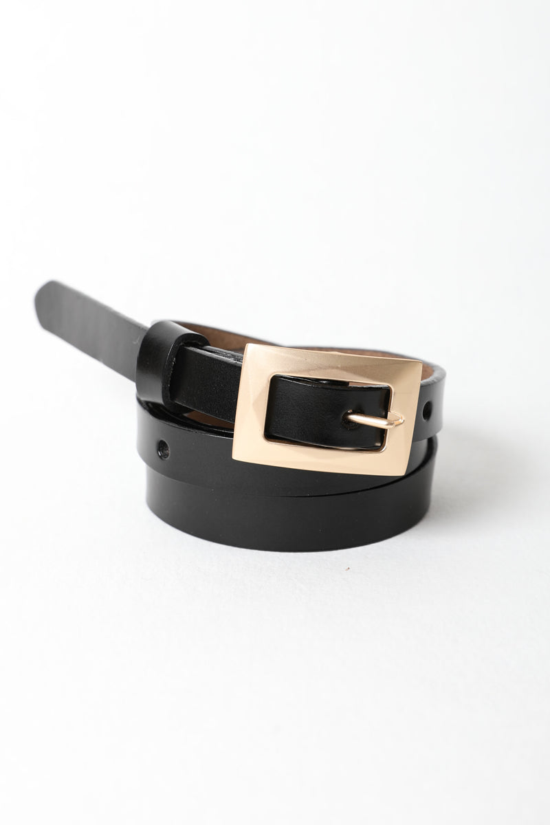 Gold Buckle Skinny Belt – Chic and Elegant - NeoKira Unlimited