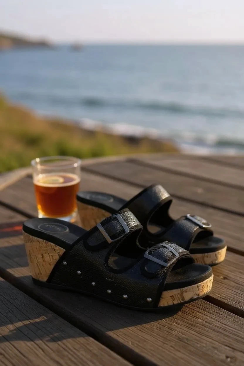 CADE Women’s Cork Design Wedge Platform Raffia Sandals - NeoKira Unlimited