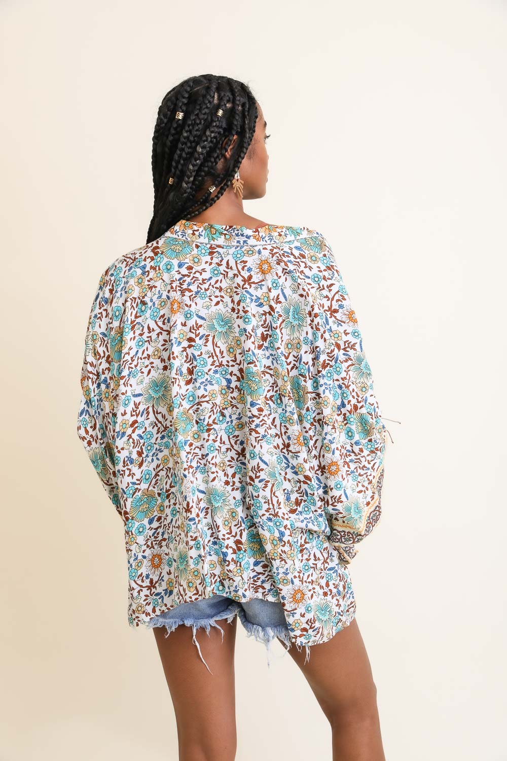 Blossom Tie Front Kimono Wrap - NeoKira Unlimited