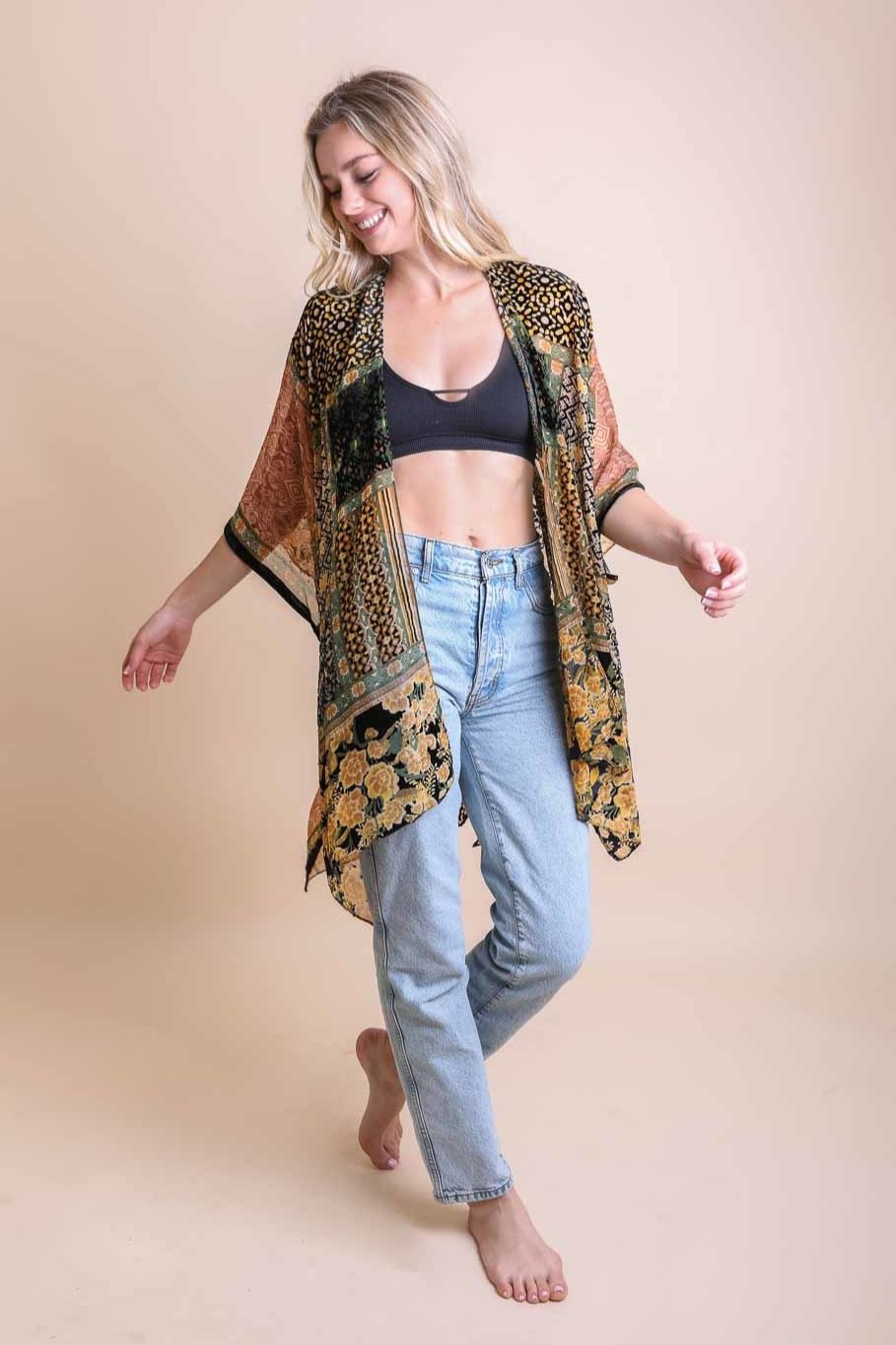 Bohemian Burnout Velvet Kimono - NeoKira Unlimited