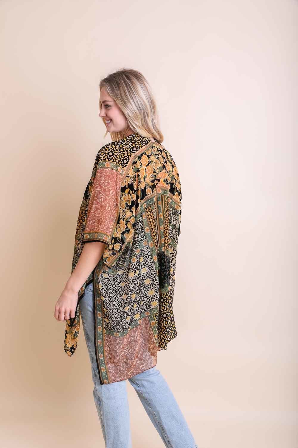 Bohemian Burnout Velvet Kimono Ponchos Leto Collection   