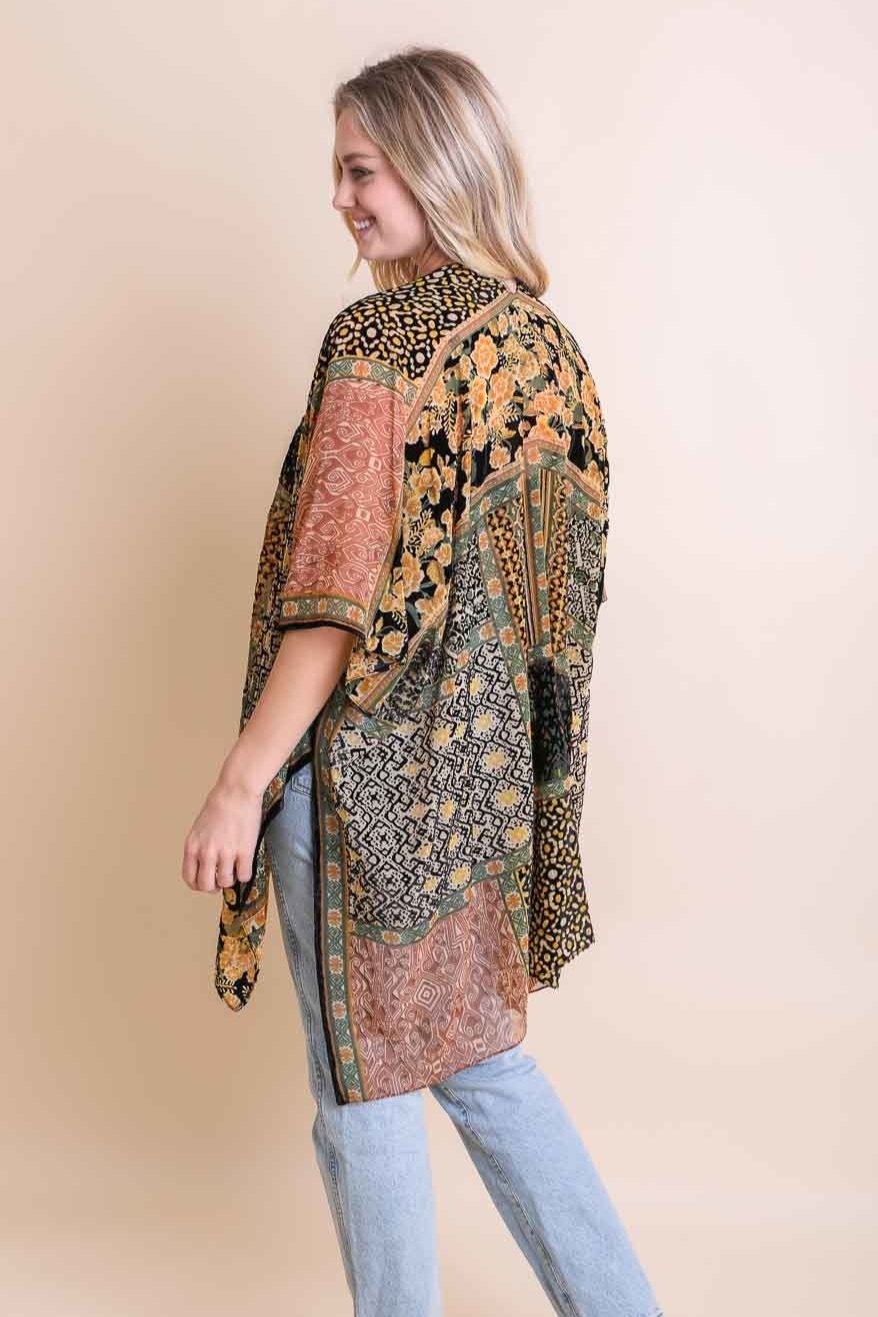 Bohemian Burnout Velvet Kimono - NeoKira Unlimited