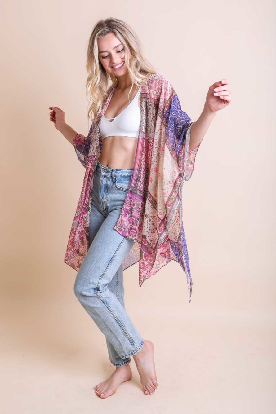 Bohemian Burnout Velvet Kimono - NeoKira Unlimited