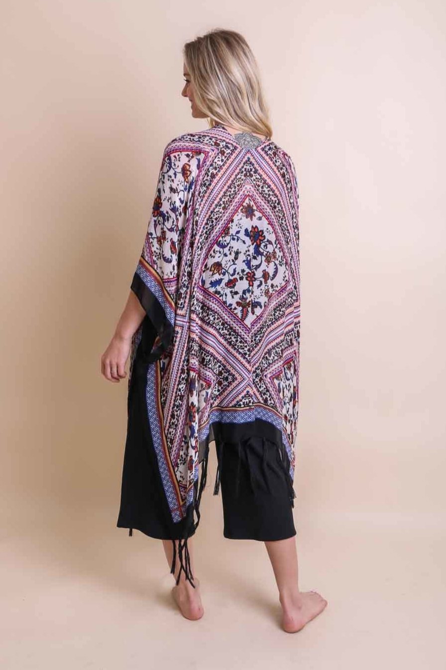 Bohemian Diamond Tassel Kimono - NeoKira Unlimited