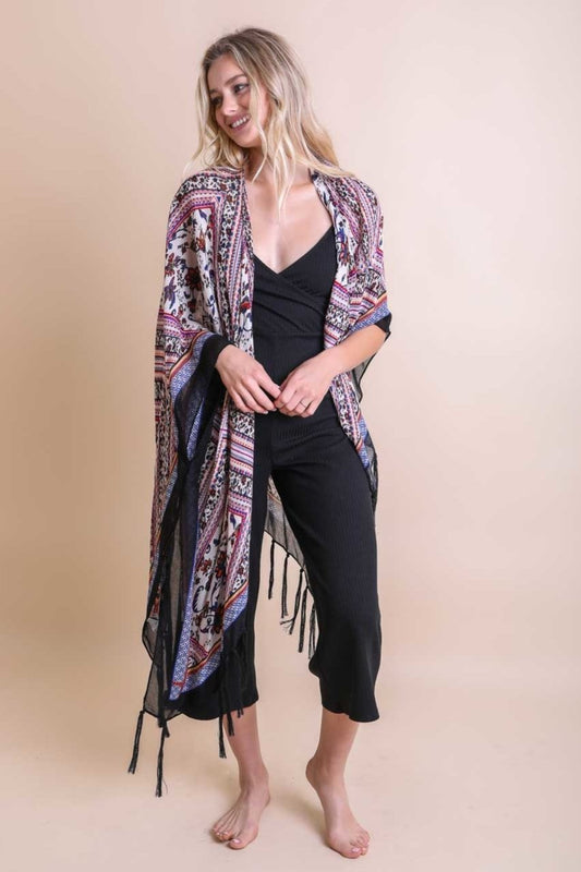 Bohemian Diamond Tassel Kimono - NeoKira Unlimited