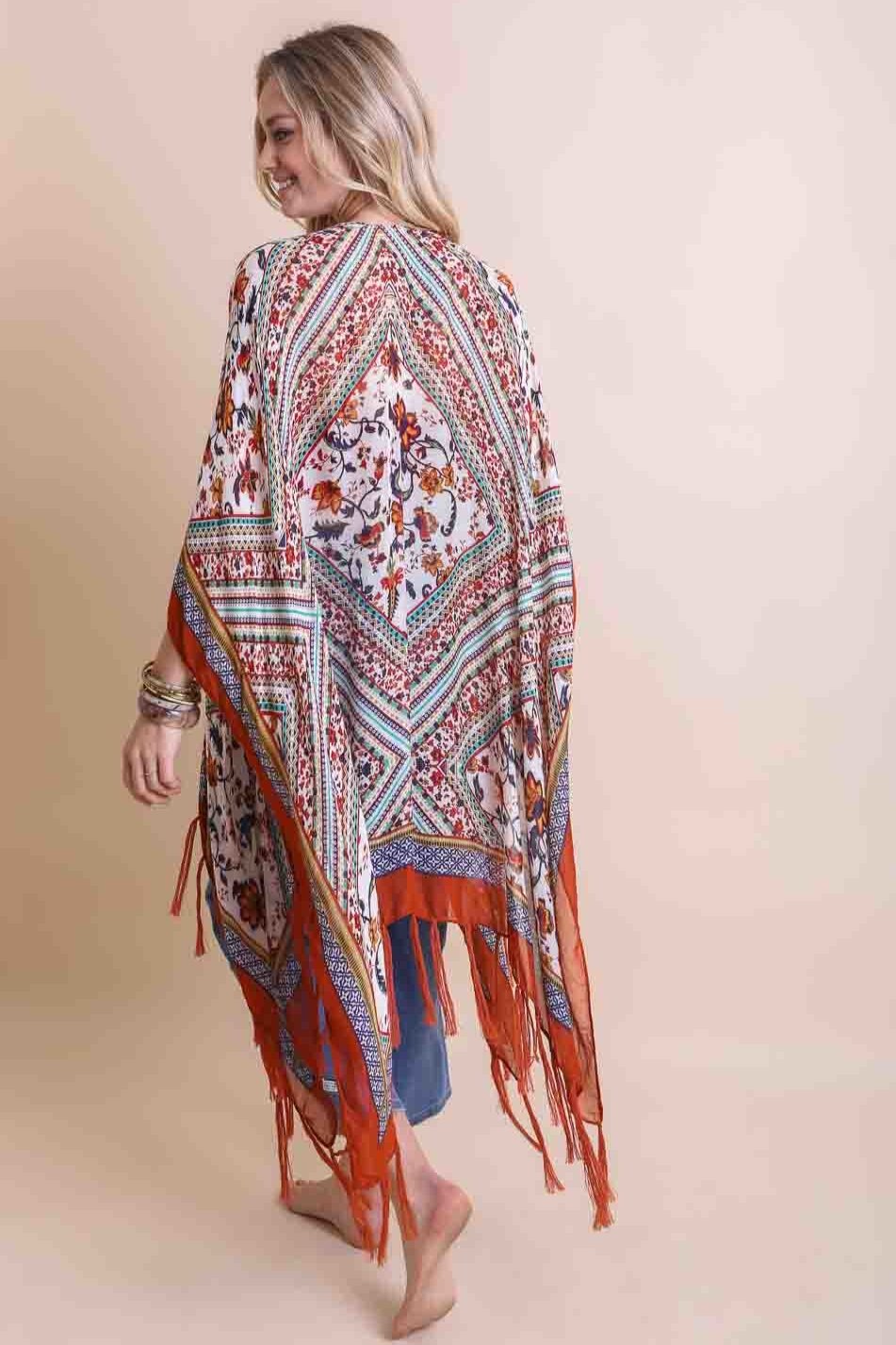 Bohemian Diamond Tassel Kimono - NeoKira Unlimited