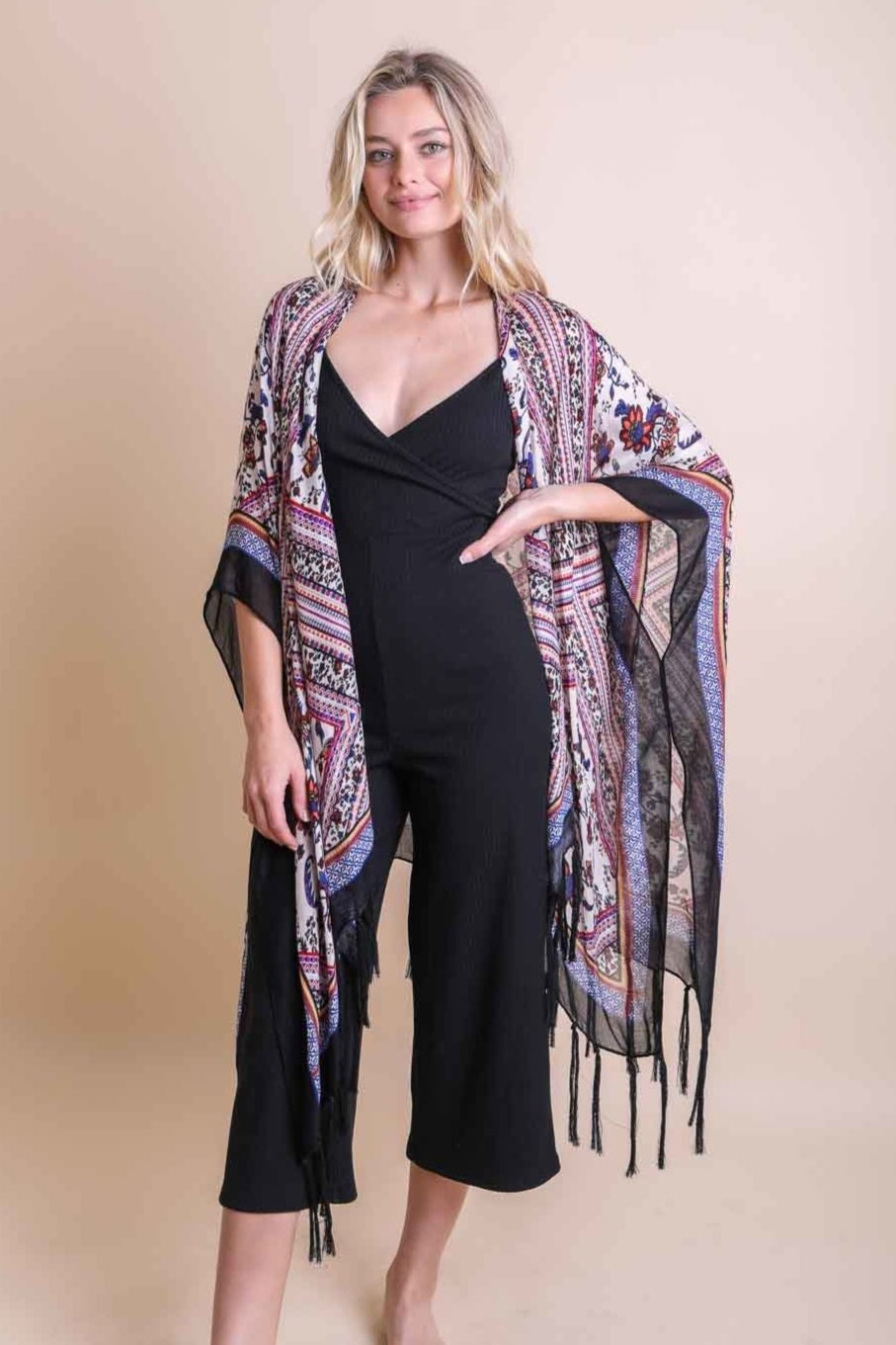 Bohemian Diamond Tassel Kimono - NeoKira Unlimited