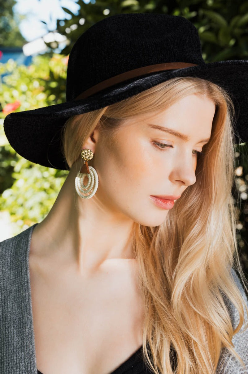 Bohemian Dream Rattan Circle Drop Earrings - NeoKira Unlimited