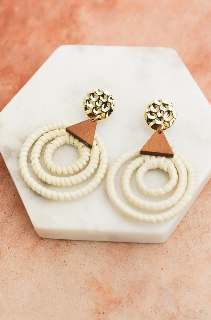 Bohemian Dream Rattan Circle Drop Earrings - NeoKira Unlimited