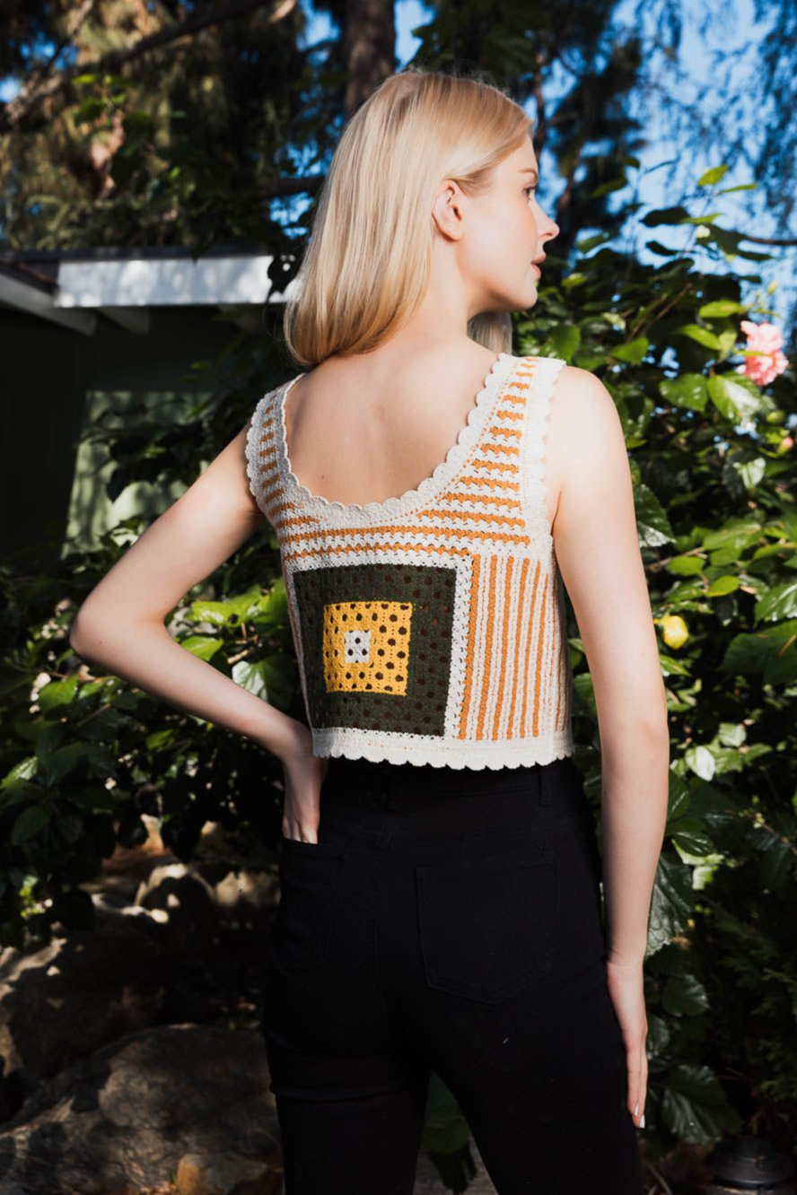 Bohemian Fusion Multi-Patterned Crochet Stitched Top - NeoKira Unlimited