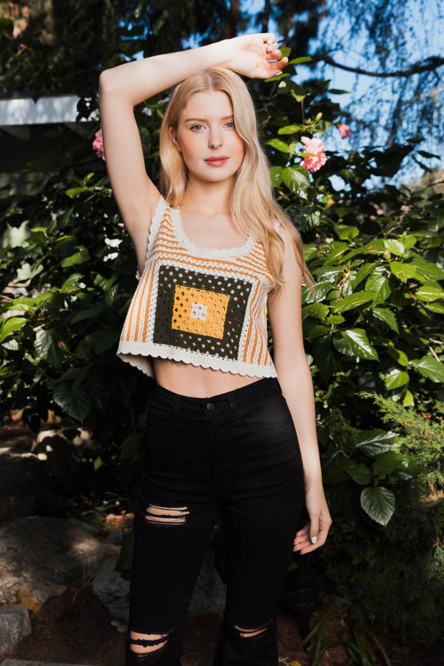 Bohemian Fusion Multi-Patterned Crochet Stitched Top - NeoKira Unlimited