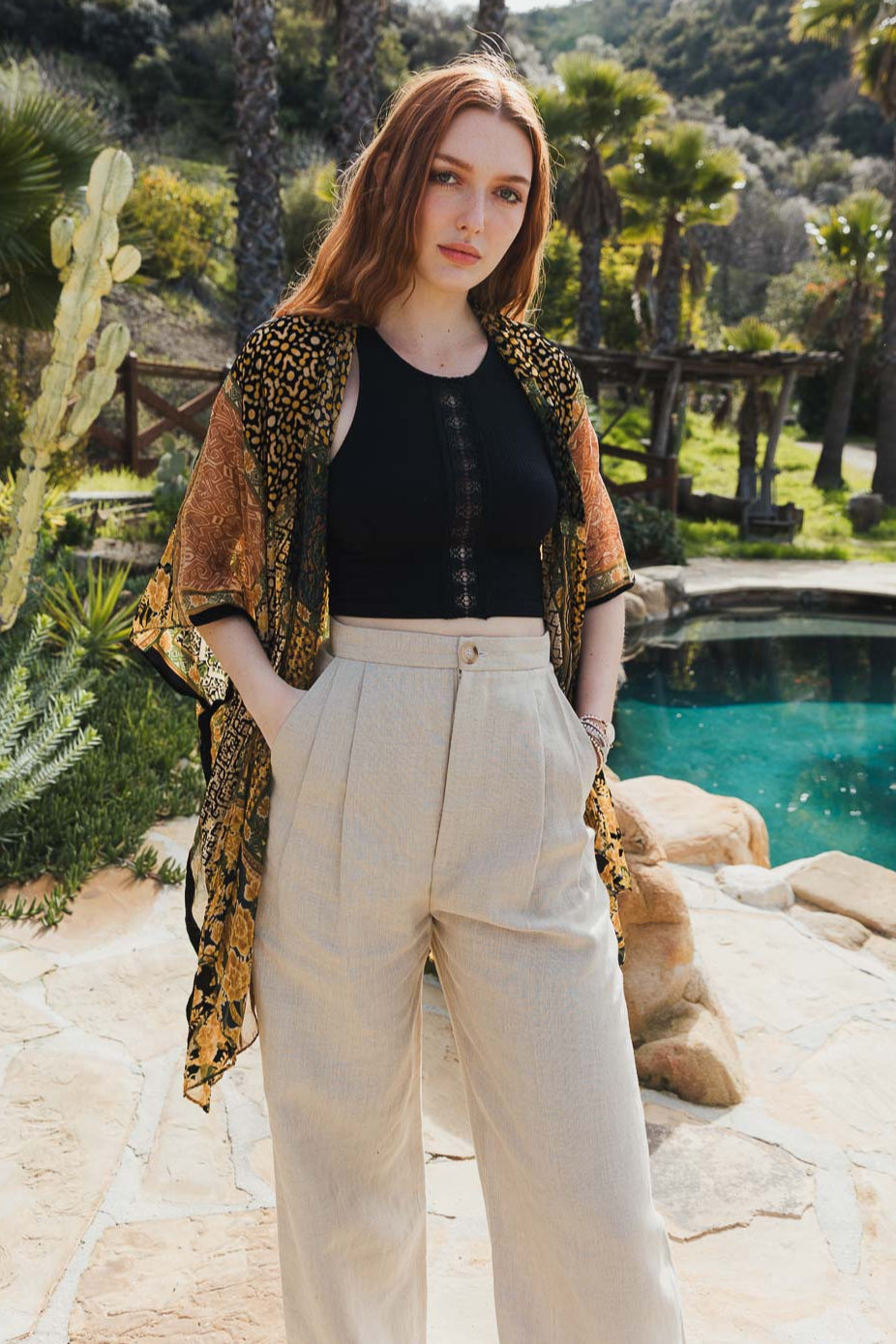 Boho Bliss Burnout Velvet Kimono - NeoKira Unlimited