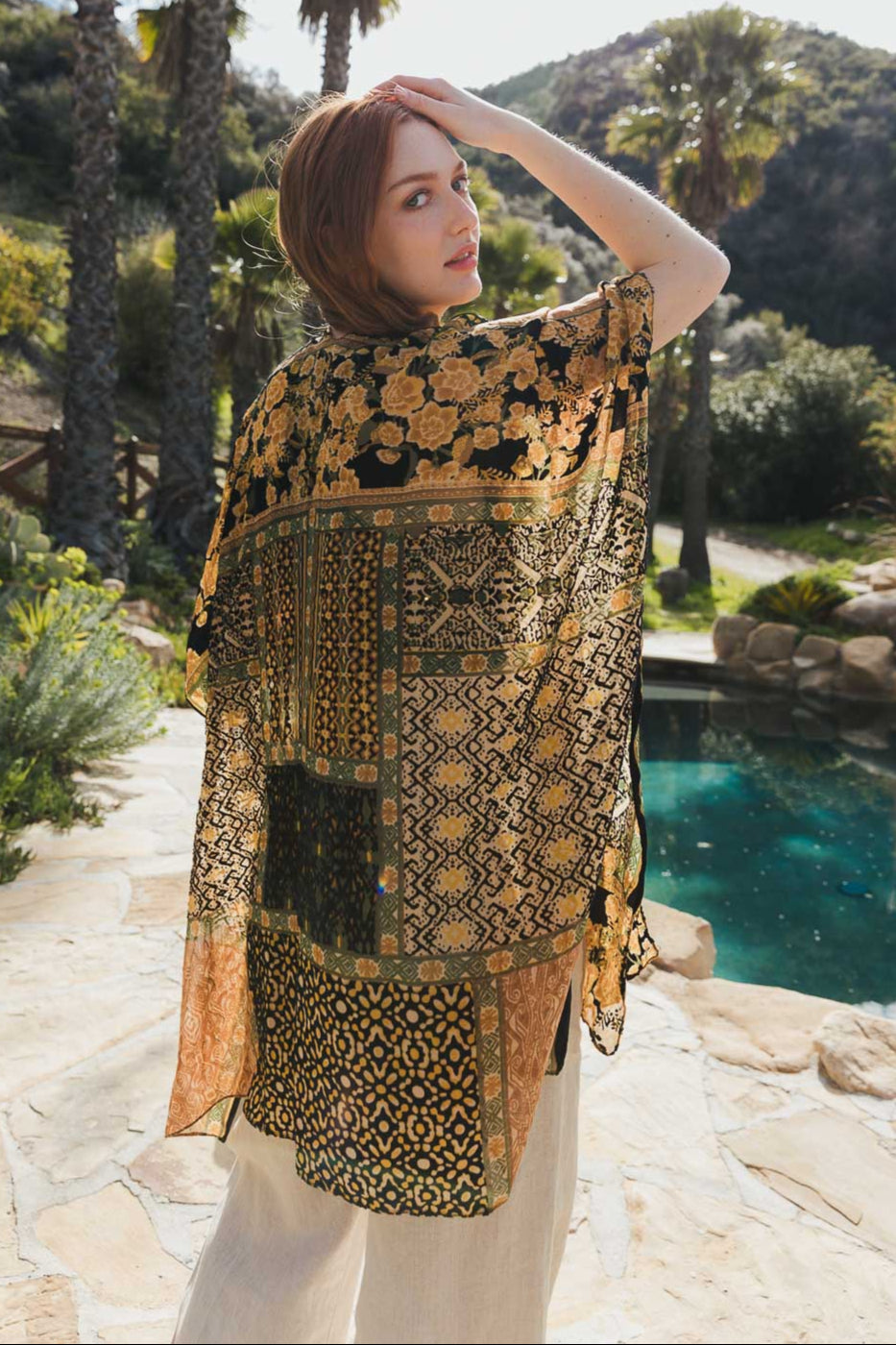 Boho Bliss Burnout Velvet Kimono - NeoKira Unlimited