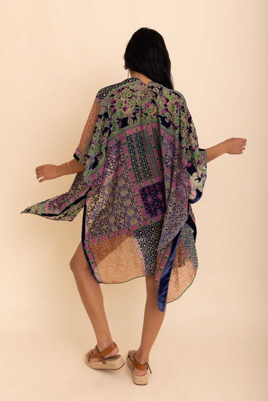 Boho Bliss Burnout Velvet Kimono - NeoKira Unlimited