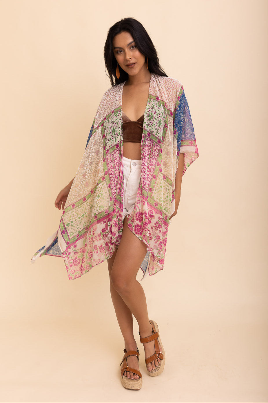 Boho Bliss Burnout Velvet Kimono - NeoKira Unlimited