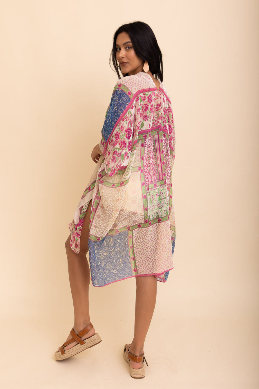 Boho Bliss Burnout Velvet Kimono - NeoKira Unlimited
