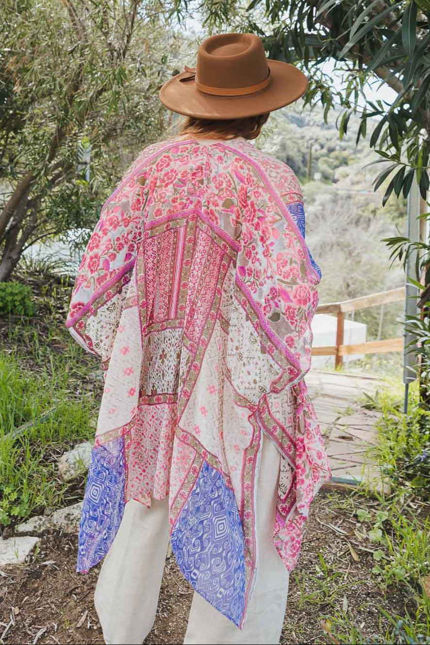 Boho Bliss Burnout Velvet Kimono - NeoKira Unlimited