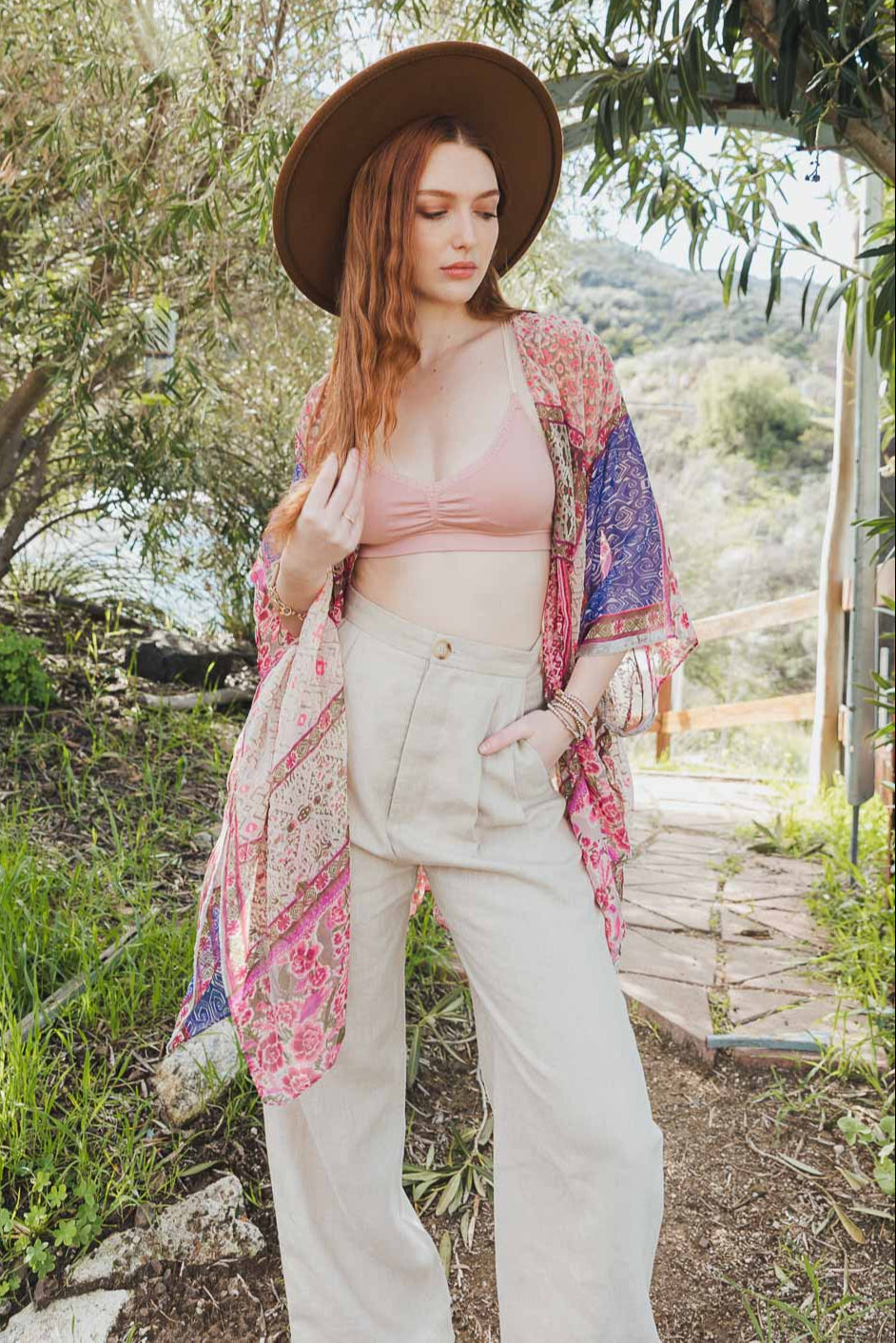 Boho Bliss Burnout Velvet Kimono - NeoKira Unlimited