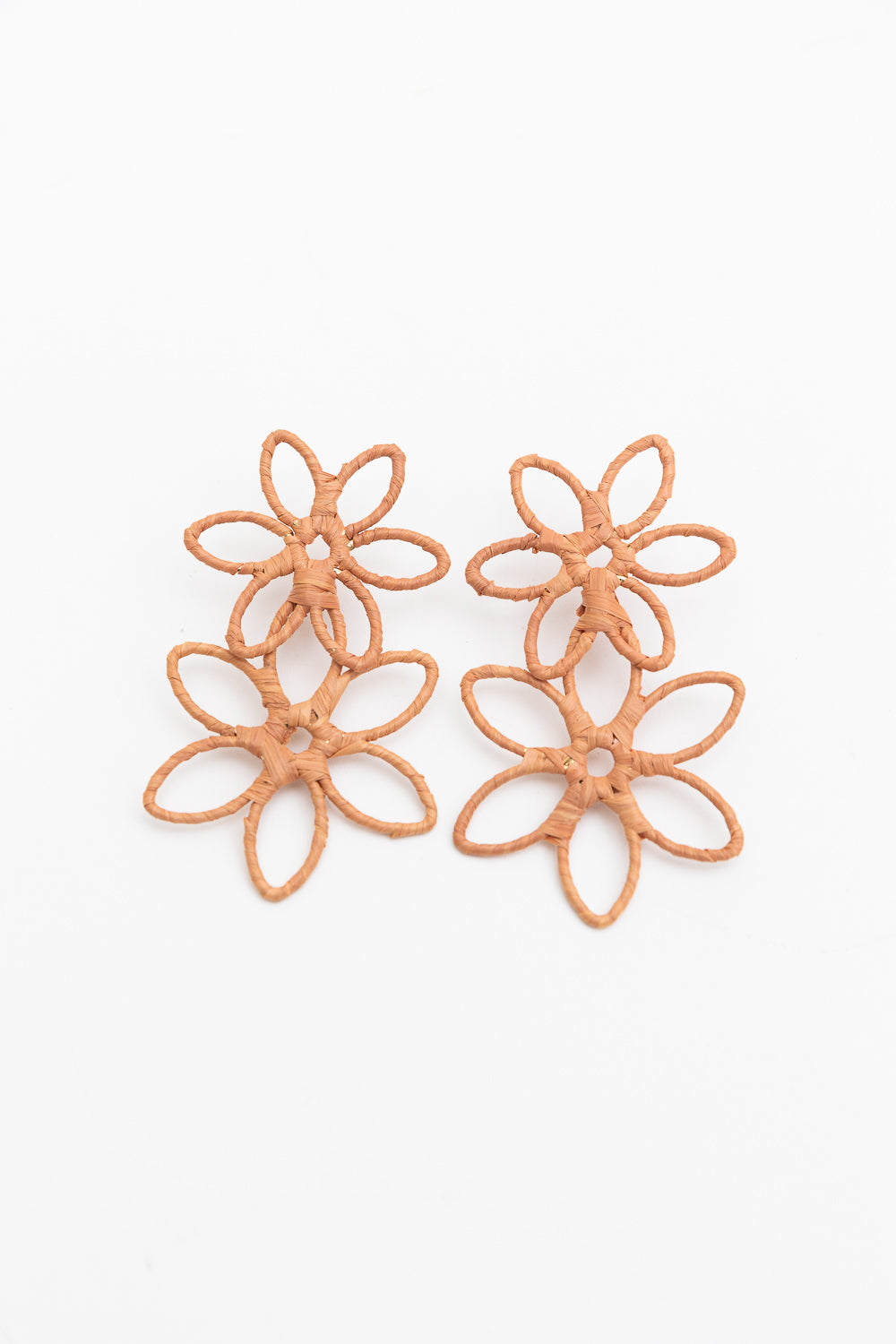 Boho Bloom Raffia Drop Earrings - NeoKira Unlimited