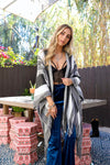 Boho Chic Frayed Edge Ruana Ponchos Leto Collection   