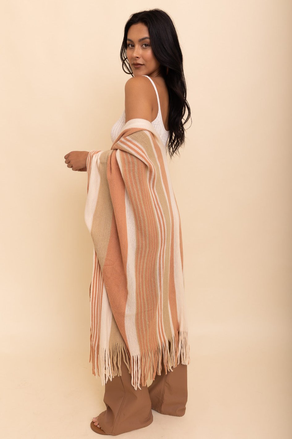 Boho Chic Frayed Edge Ruana - NeoKira Unlimited