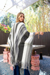 Boho Chic Frayed Edge Ruana Ponchos Leto Collection   