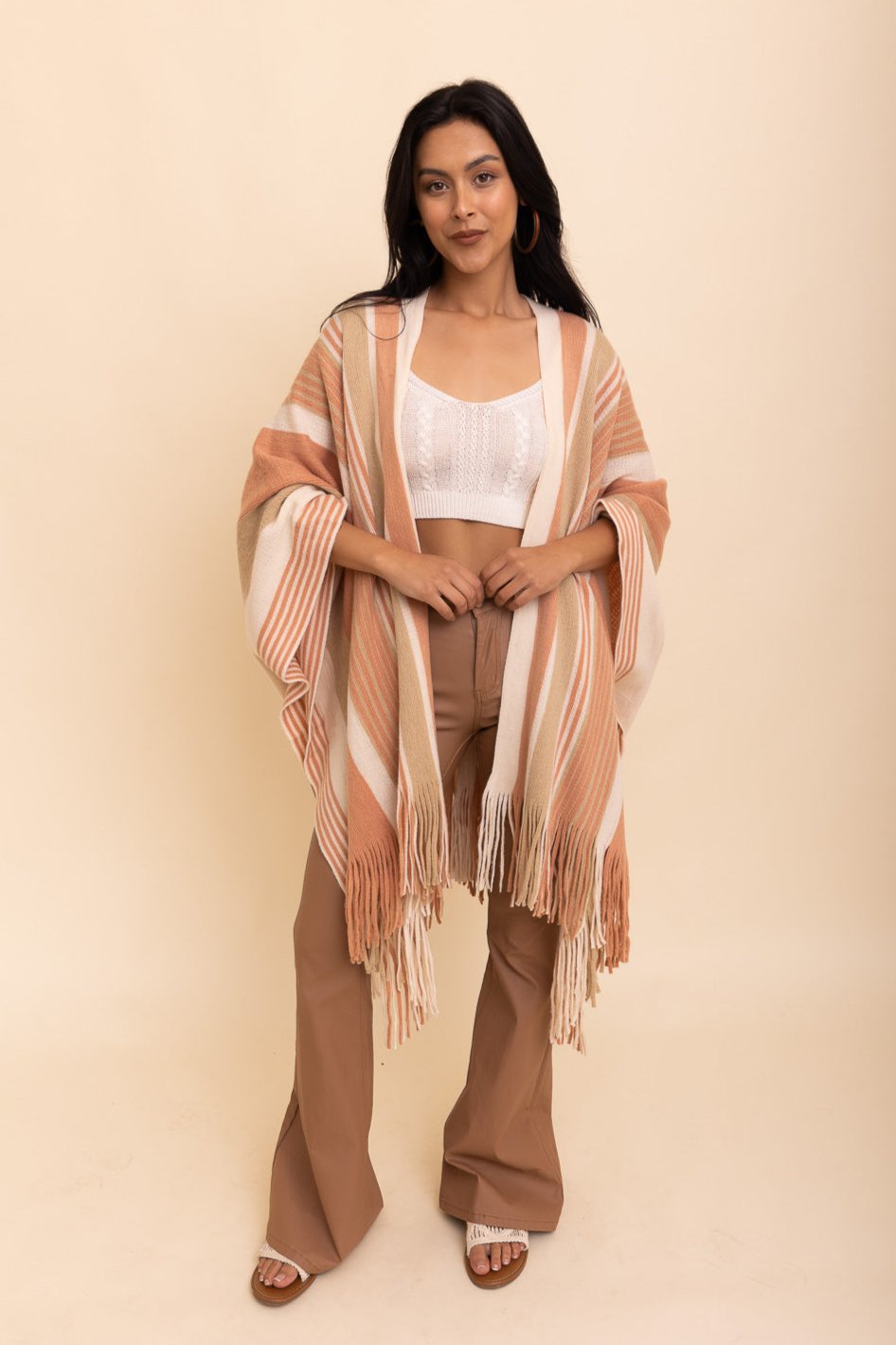 Boho Chic Frayed Edge Ruana - NeoKira Unlimited