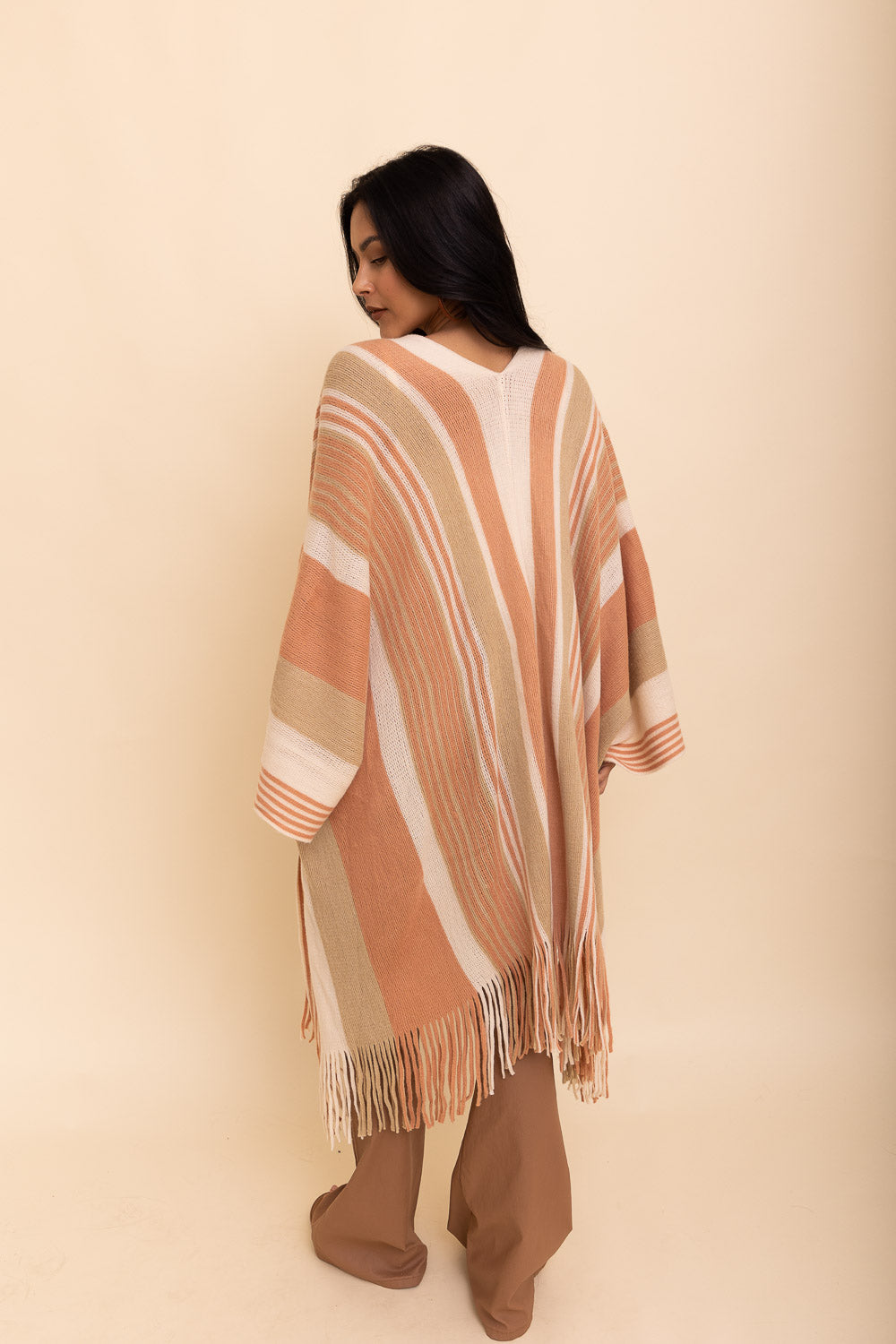 Boho Chic Frayed Edge Ruana Ponchos Leto Collection   