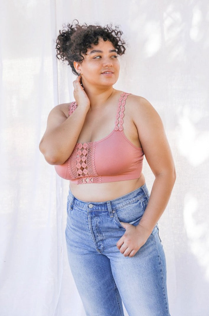 Boho Eye Lace Applique Bralette Plus - NeoKira Unlimited