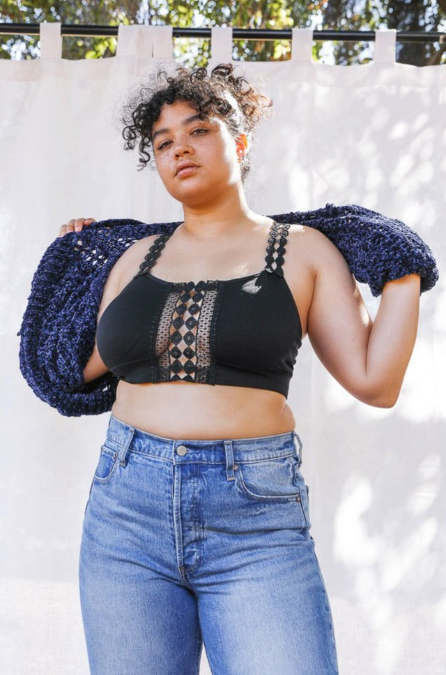 Boho Eye Lace Applique Bralette Plus - NeoKira Unlimited