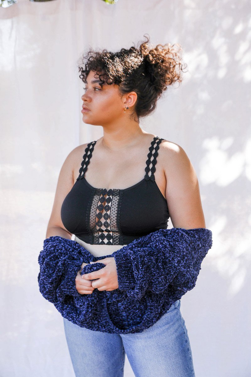 Boho Eye Lace Applique Bralette Plus - NeoKira Unlimited