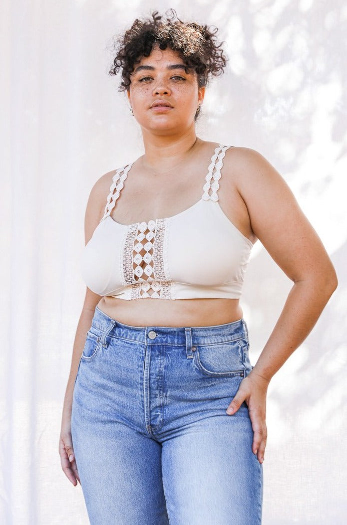 Boho Eye Lace Applique Bralette Plus - NeoKira Unlimited