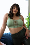 Boho Eye Lace Applique Bralette Plus Bralette Plus Leto Collection XL/2XL Sage 