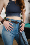 Boho Medallion Macrame Belt Belts Leto Collection Brown  