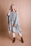 Boucle Knit Poncho Ponchos Leto Collection Black  