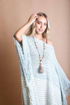 Boucle Knit Poncho Ponchos Leto Collection Blue  