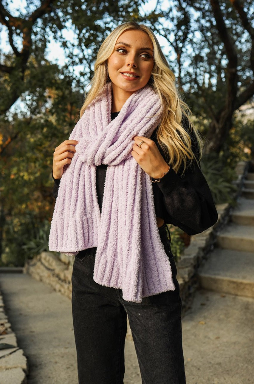 Boucle Vertical Knit Scarf Scarves