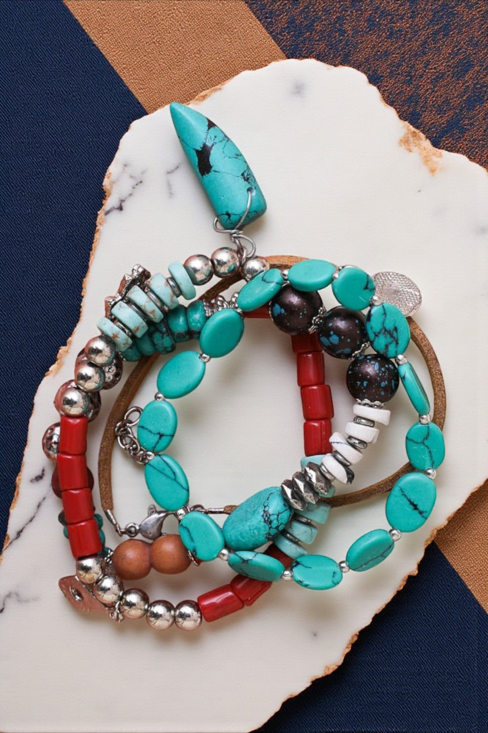 Turquoise Stackable Charm Bracelet - NeoKira Unlimited