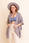 Braided Kurt Ruana Ponchos Leto Collection One Size Gray 