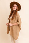 Braided Kurt Ruana Ponchos Leto Collection One Size Mocha 