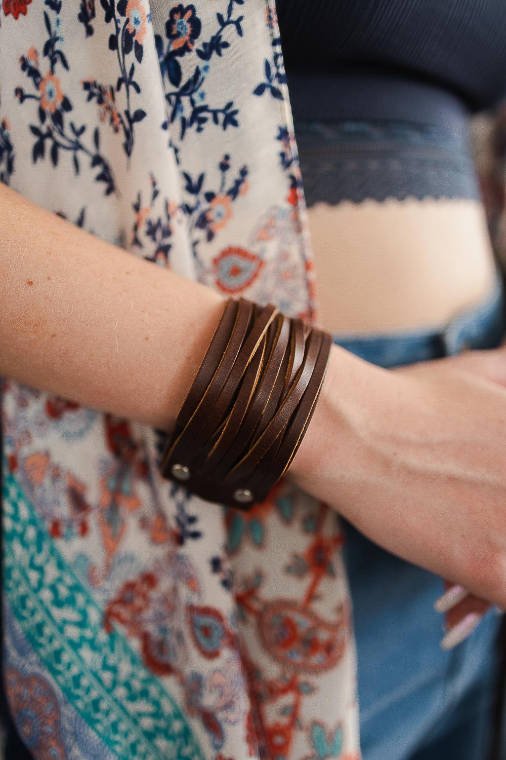 Braided Leather Cuff Bracelet w/ Adjustable Clasp Bracelets Leto Collection   