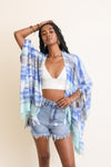 Breezy & Beautiful Dip Dye Kimono Kimono Leto Collection Mint Navy  