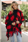 Buffalo Check Tassel Ruana Ponchos Leto Collection   