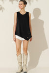 Ninexis Round Neck Button Side Tank Tank Top Trendsi   