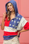 BiBi American Flag Theme Hoodie Hoodie Trendsi Navy/Red S 